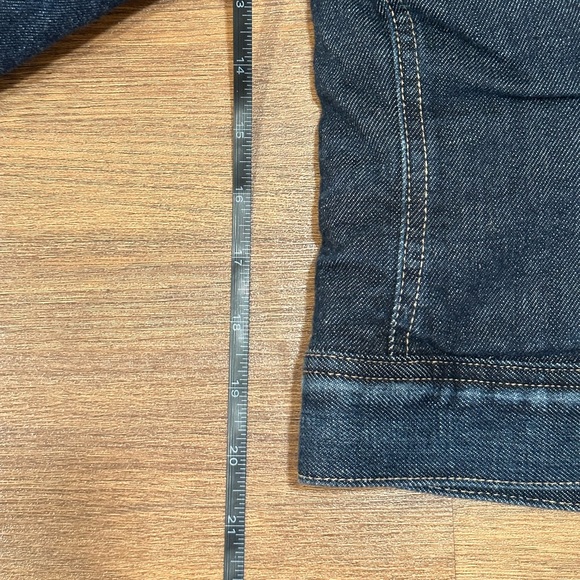 Citizens of Humanity Faux Fur Denim Jacket, Embroidered Front Pockets. Size 8 - Picture 10 of 14